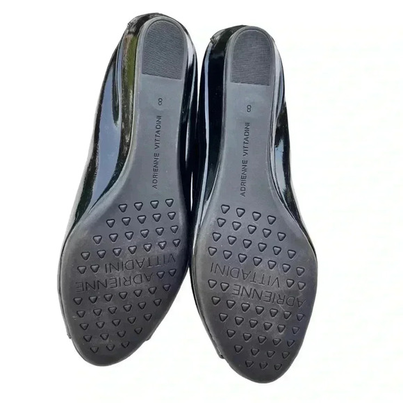 ADRIENNE VITTADINI GEM STUDDED BLACK PATENT LEATHER WOMEN KODY BALLET F… - Picture 4 of 11